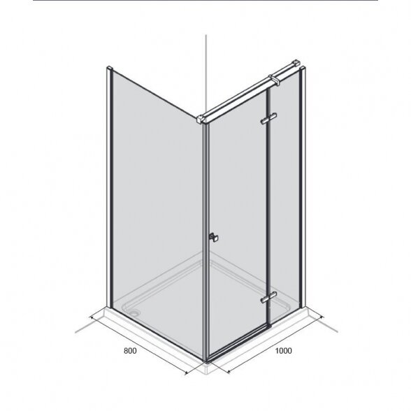 Dušo kabina AQUALUX Hinged 100x80, dešininė 3