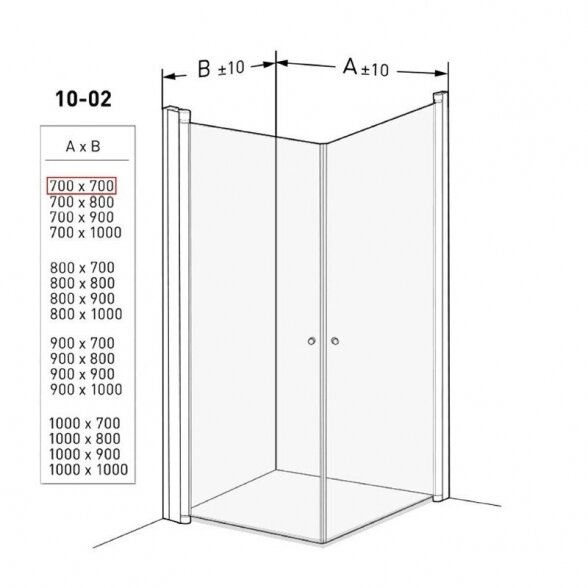 Dušo kabina IDO Showerama 10-02 70X70, skaidrus stiklas 3