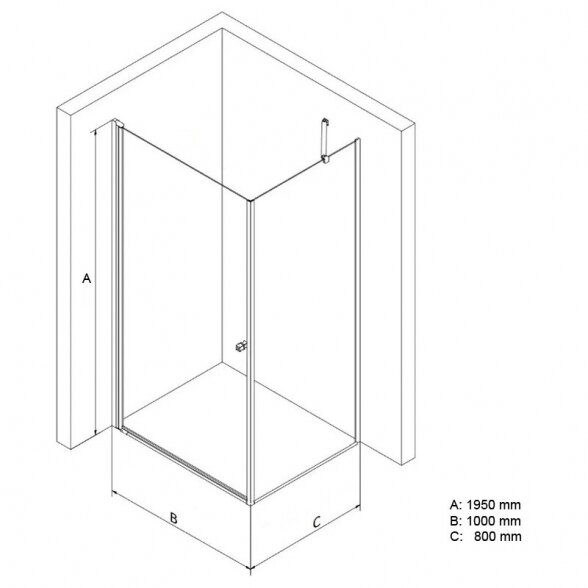 Dušo kabina MESINA Black DW 100x80 6