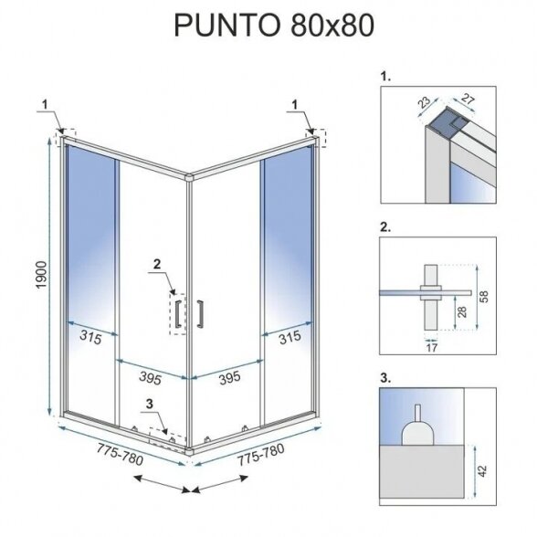 Dušo kabina REA Punto 80 6