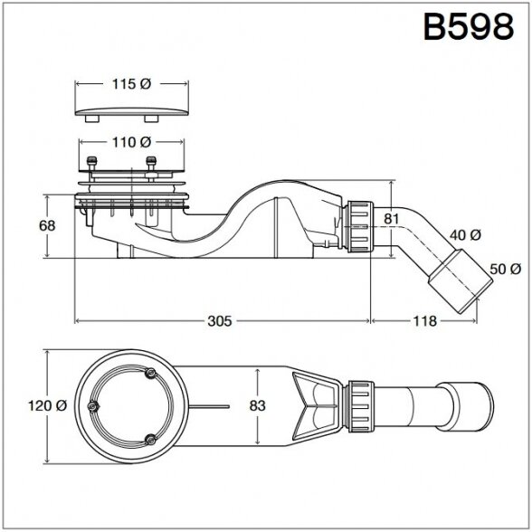 Dušo sifonas BETTE B598-000 5