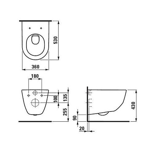 Pakabinamas unitazas LAUFEN Pro Rimless su Slim lėtaeigiu dangčiu 6