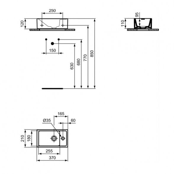 Praustuvas IDEAL STANDARD Tempo 37 6