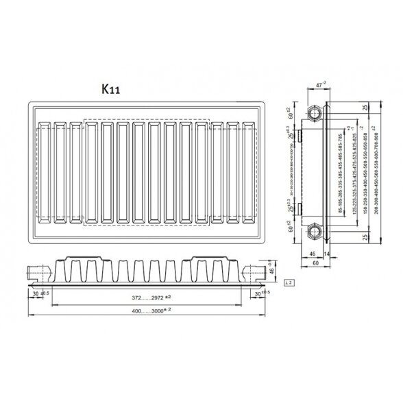 Radiatorius ALTECH K11 300-1120 3