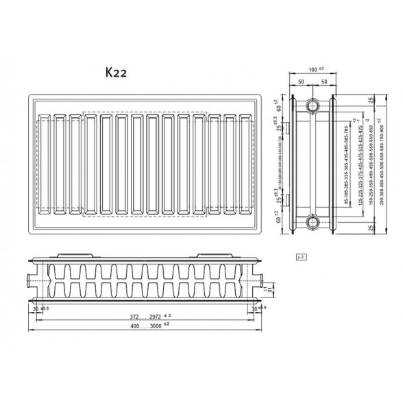 Radiatorius ALTECH K22 900-1120 3