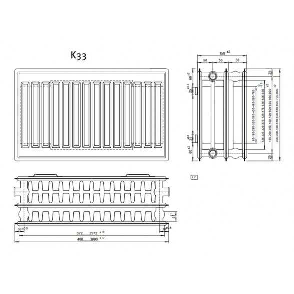 Radiatorius ALTECH K33 400-2000 3