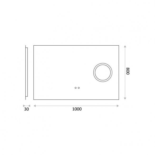 Veidrodis su LED apšvietimu LYFCO 206-6-31-1 100x80 5