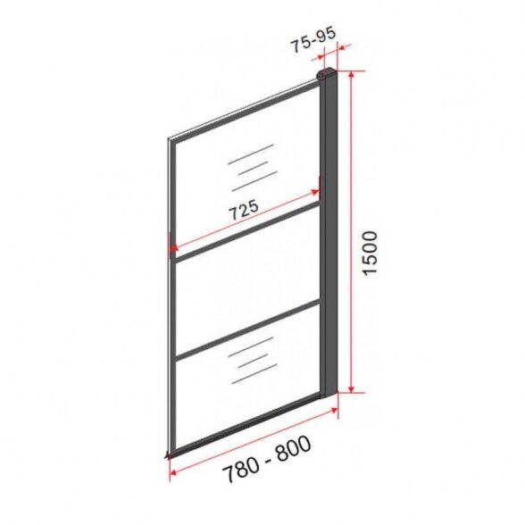 Vonios sienelė DIAMOND LINE Elena 80x150 4