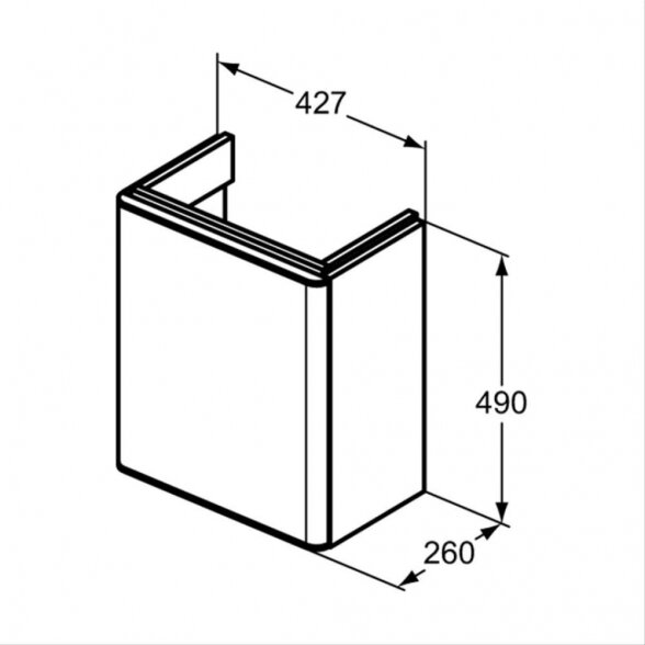 Vonios spintelė IDEAL STANDARD Adapto 45 su praustuvu ir čiaupu 2