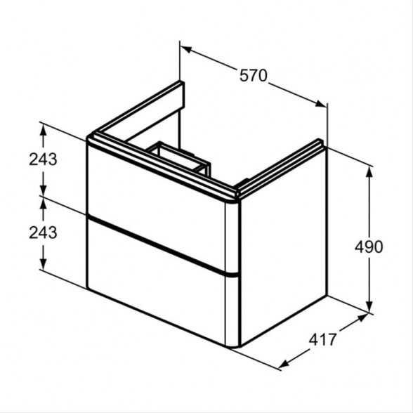 Vonios spintelė IDEAL STANDARD Adapto 57 su praustuvu 10