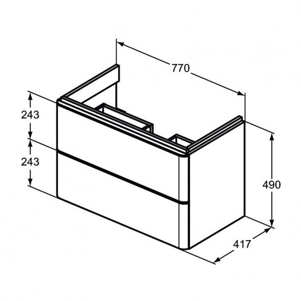 Vonios spintelė IDEAL STANDARD Adapto 77 PB 3